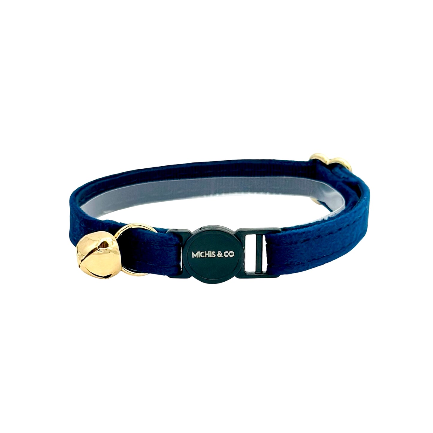 Navy Velvet Cat Collar