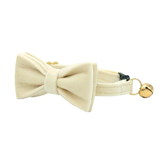 Cream Velvet Cat Collar