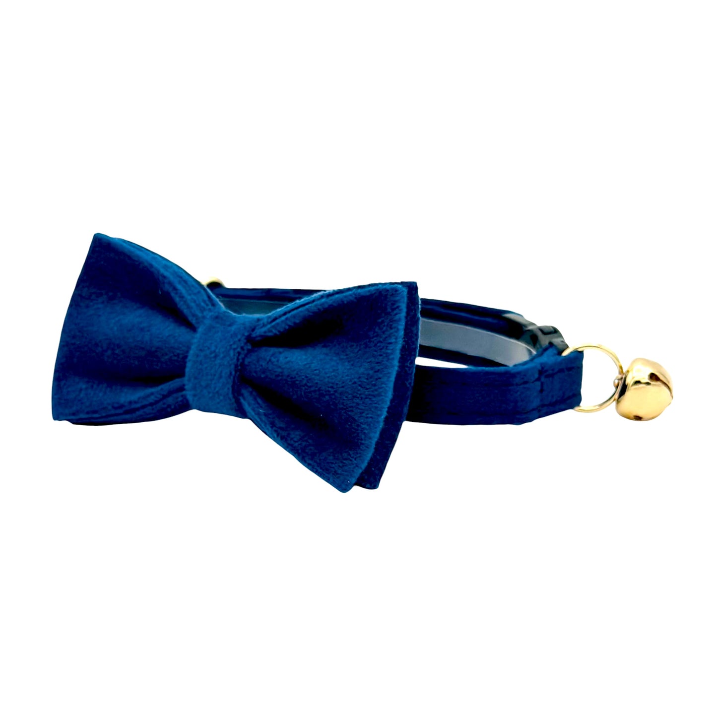 Navy Velvet Cat Collar