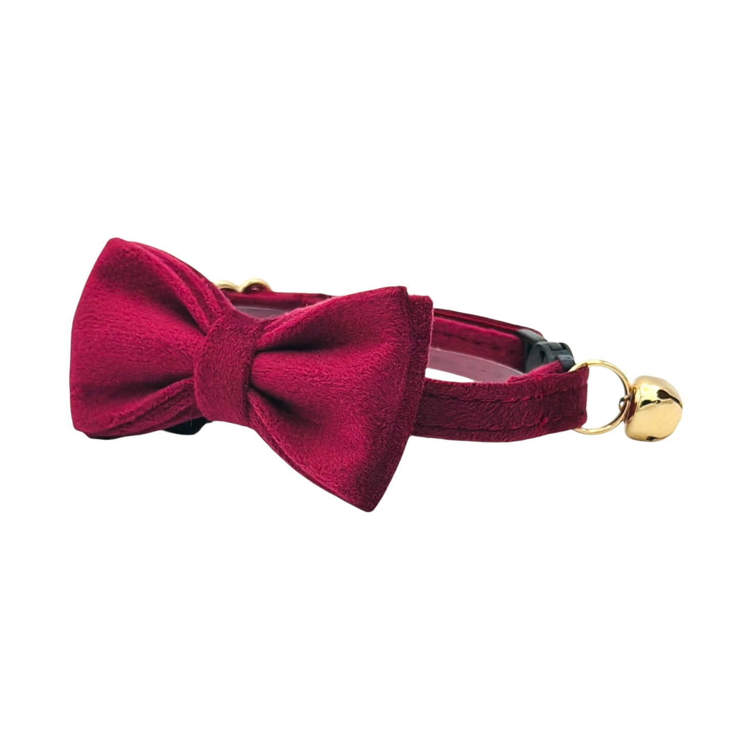 Burgundy Velvet Cat Collar